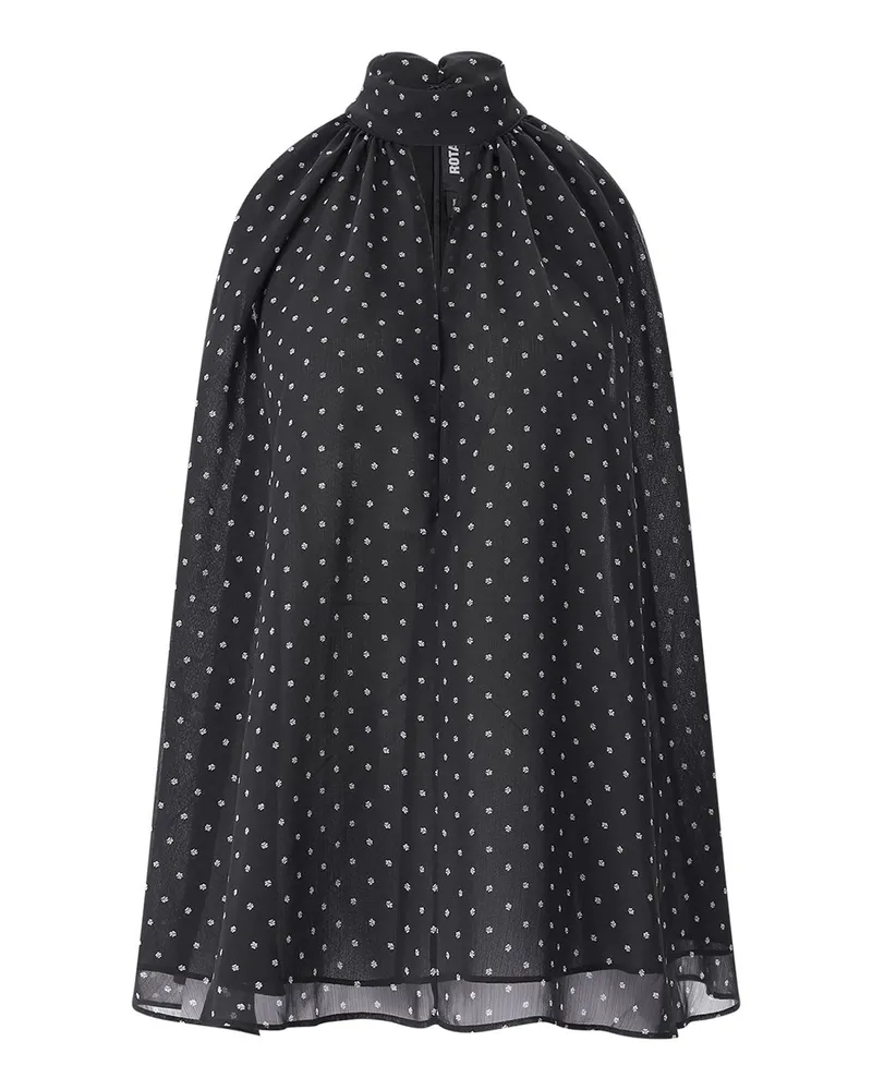 ROTATE Birger Christensen Neckholder Top mit Blumenprint Schwarz