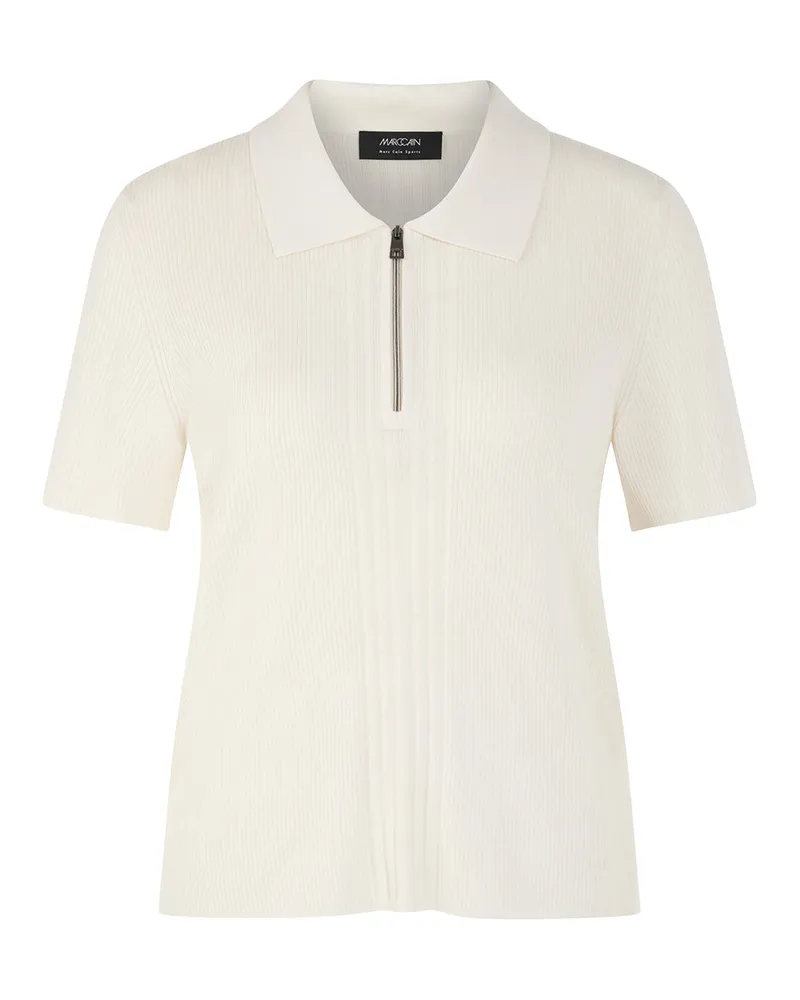 Marc Cain Poloshirt aus Woll-Mix Weiß