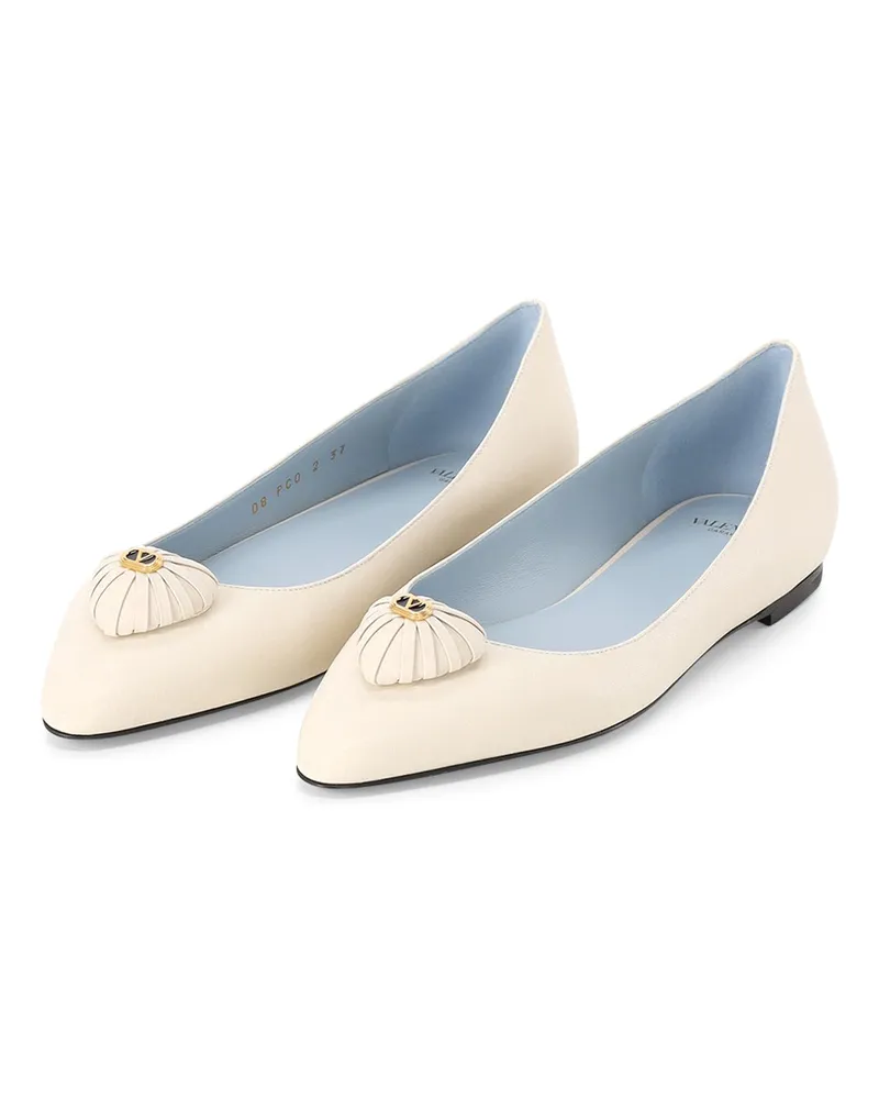 Valentino Garavani Ballerinas mit Herz-Detail Creme