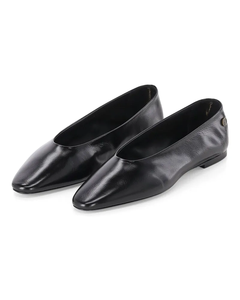 Saint Laurent Ballerinas aus Glattleder Schwarz