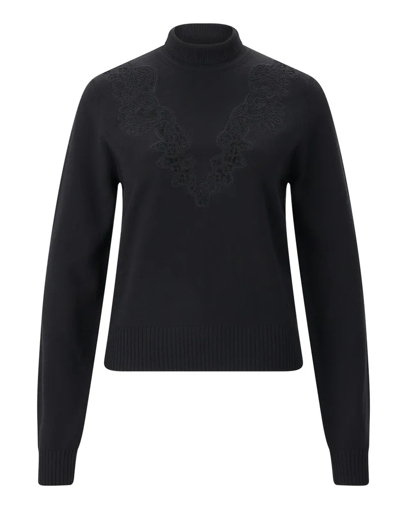 Zimmermann Pullover mit Spitze aus Wolle Schwarz