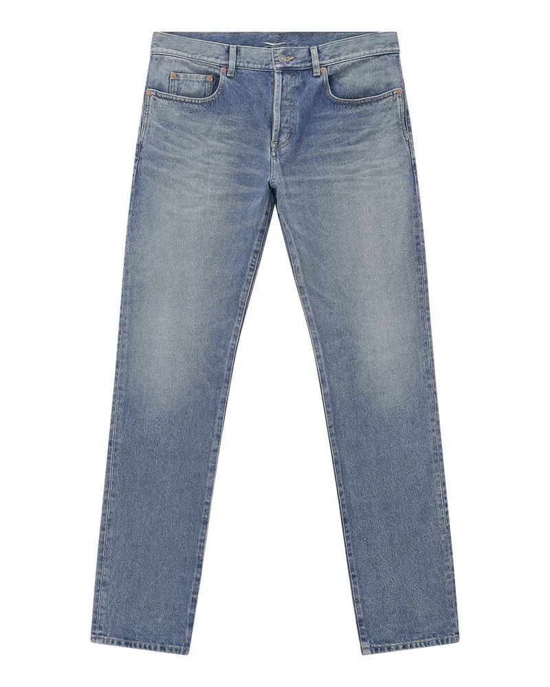 Saint Laurent Hose aus Baumwolle Blau