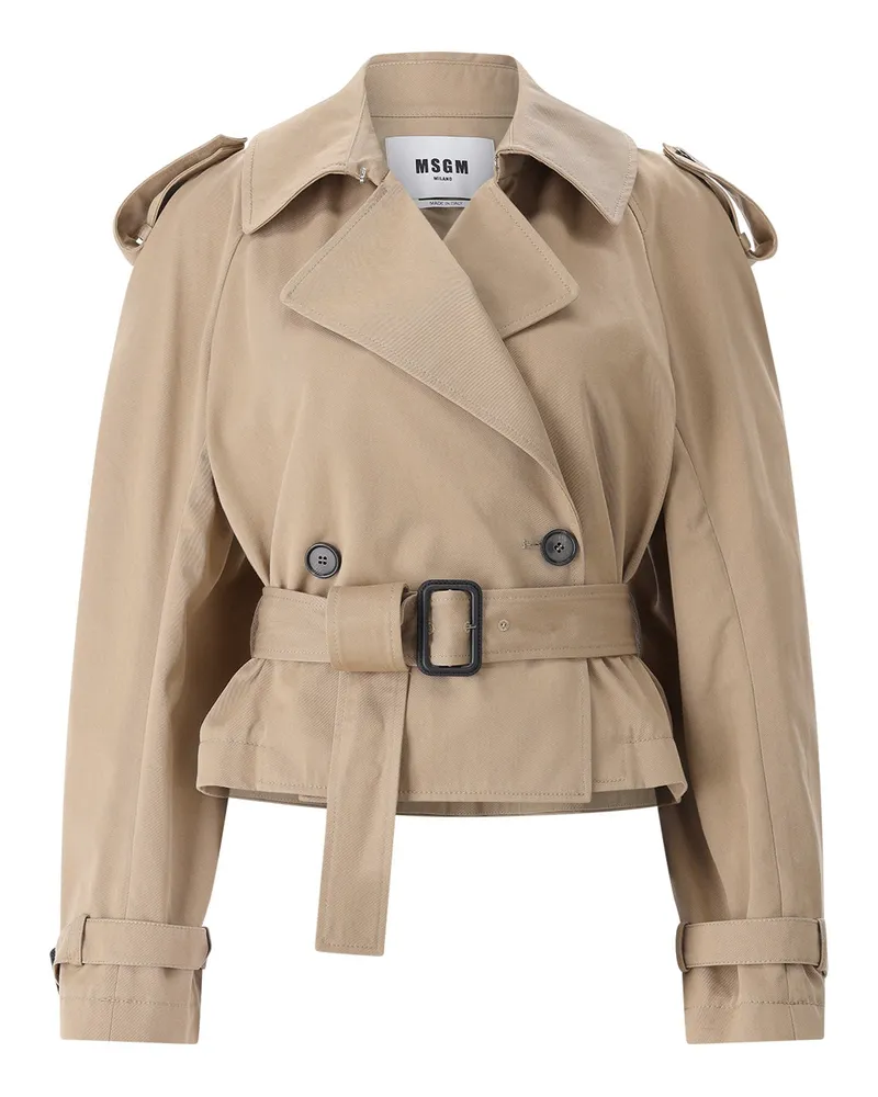 MSGM Kurzer Trenchcoat Hellbraun