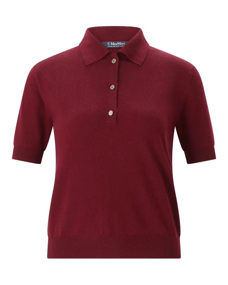 Max Mara Polo Pomposa mit Seide & Kaschmir Dunkelrot