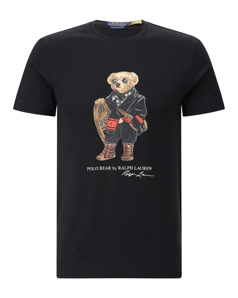 Ralph Lauren Slim-Fit T-Shirt mit Print Schwarz