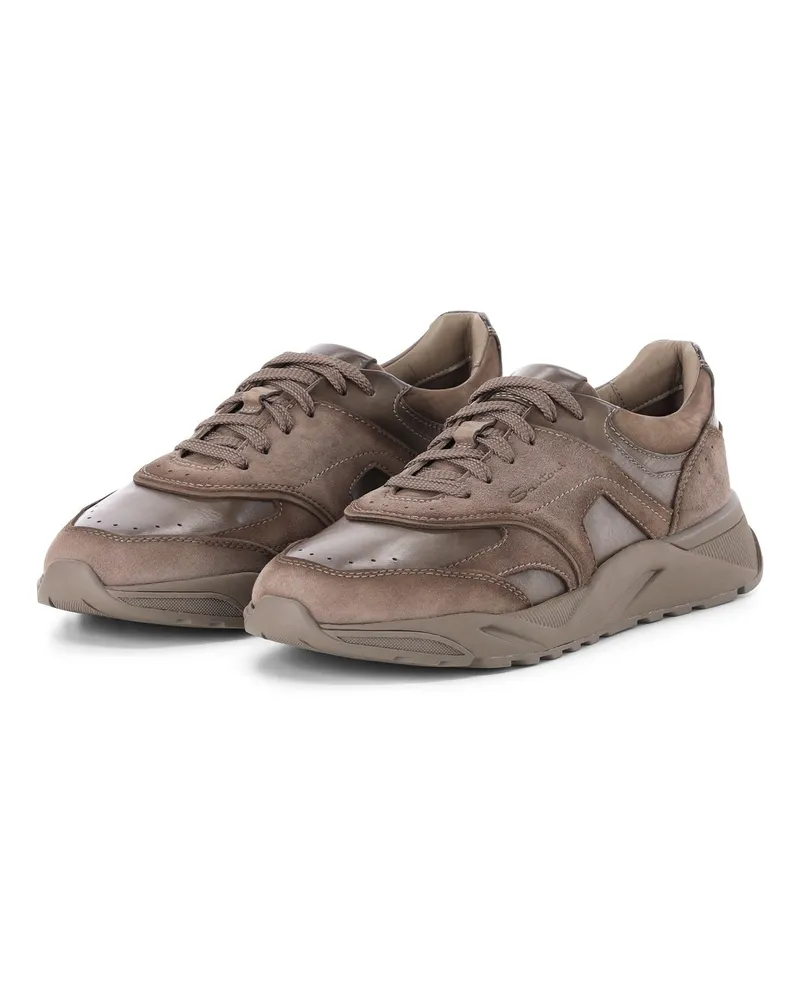 Santoni Sneaker aus Leder Braun