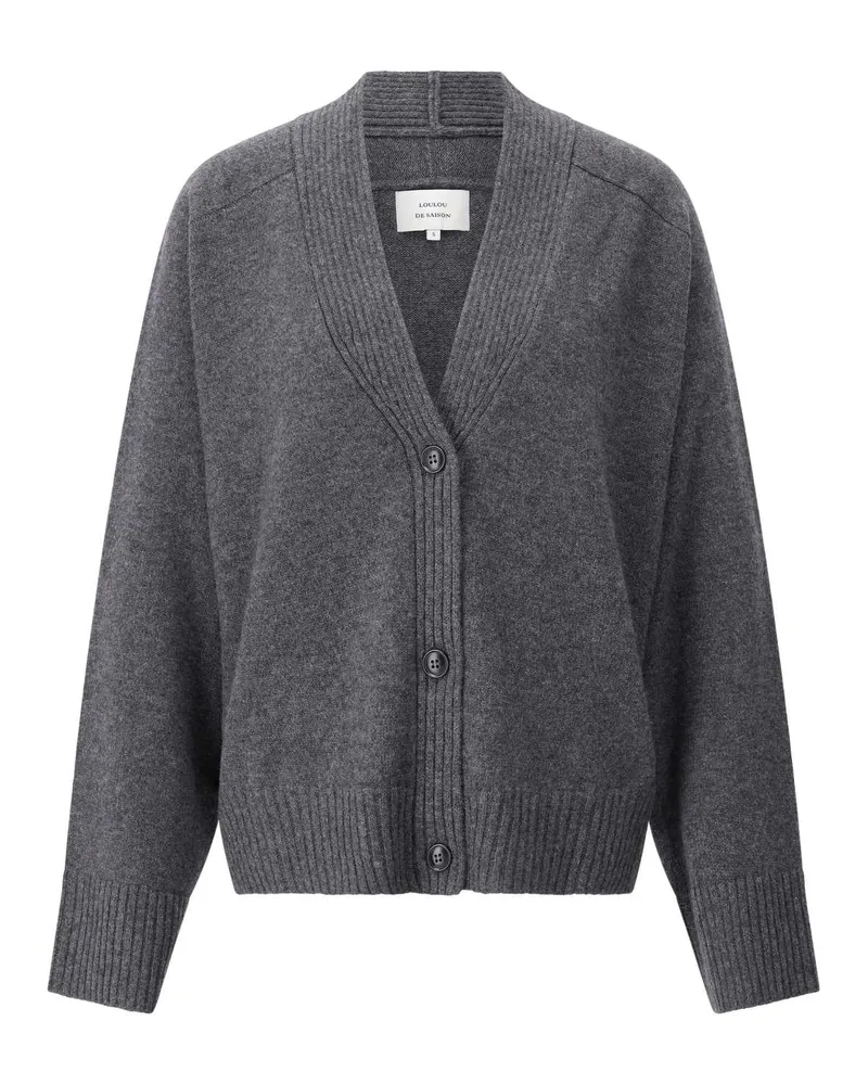LOULOU Strickjacke Kaia aus Kaschmir Anthrazit