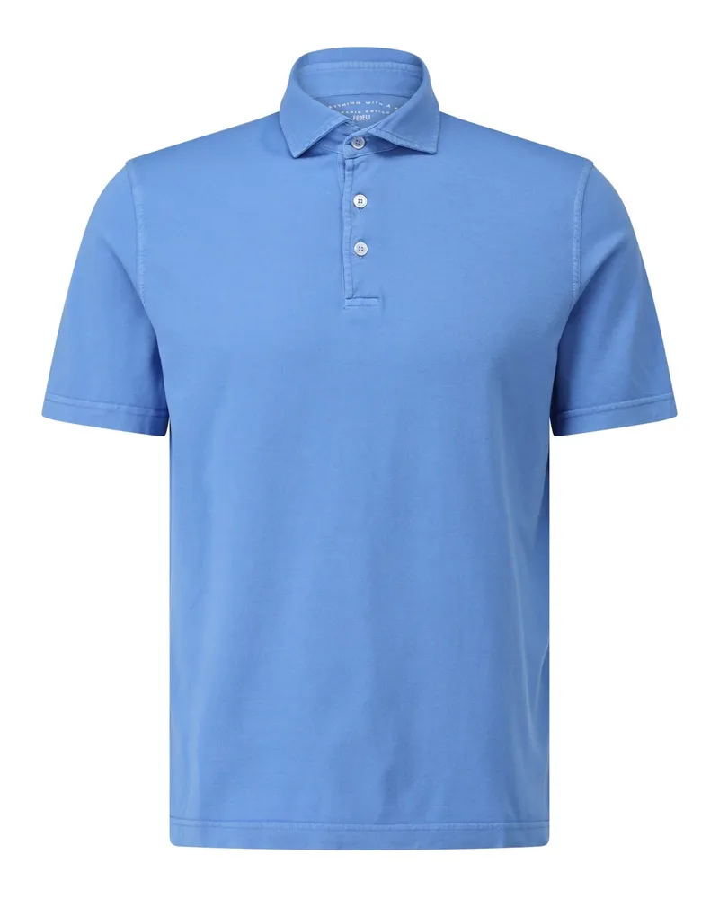 Fedeli Poloshirt aus Jersey Hellblau