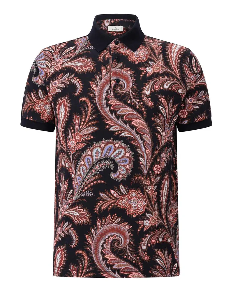 Etro Poloshirt mit Paisley-Muster Schwarz