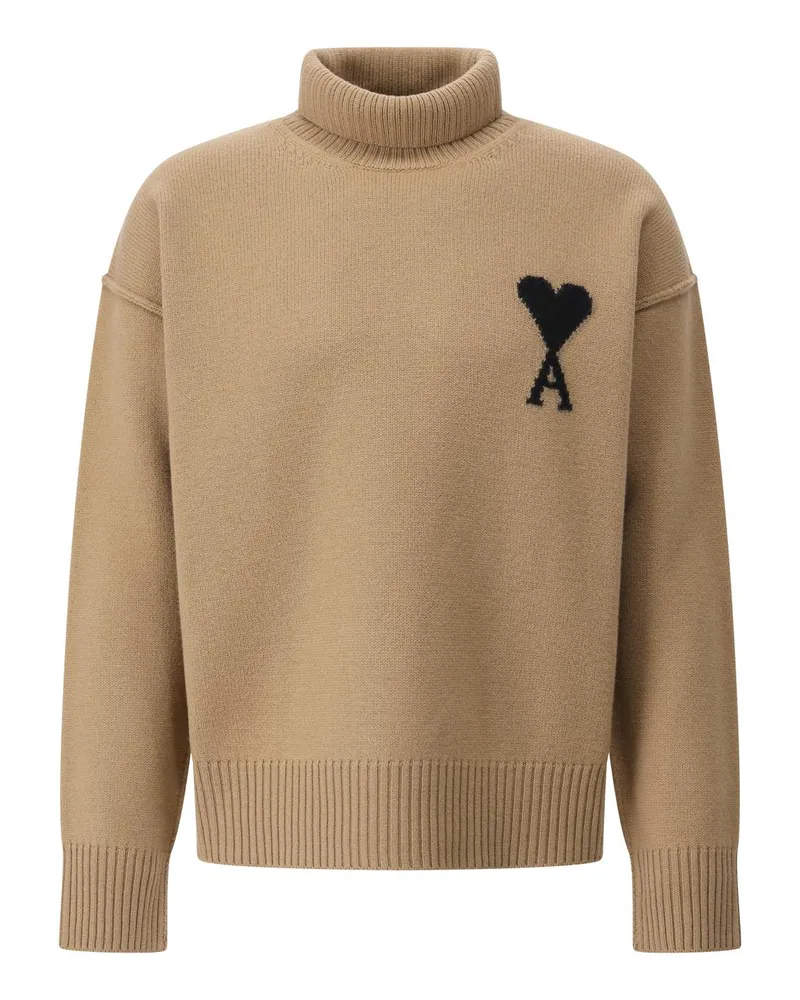 AMI Paris Oversized Rollkragenpullover Braun