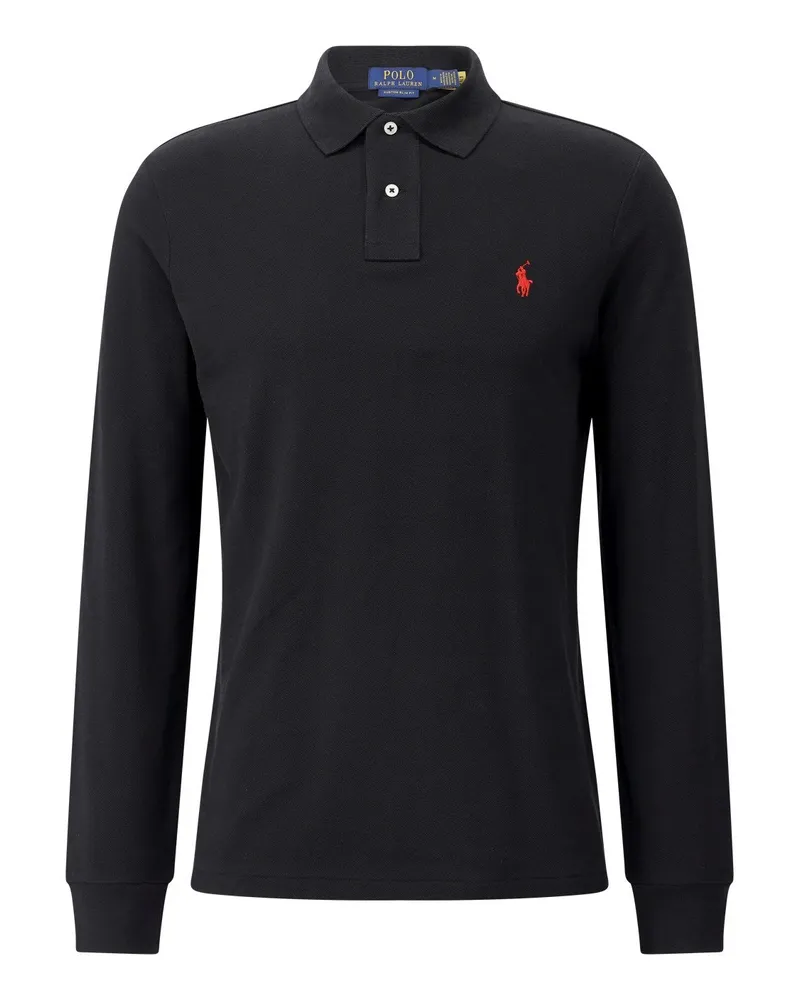 Ralph Lauren Langarm-Poloshirt mit Logo Schwarz