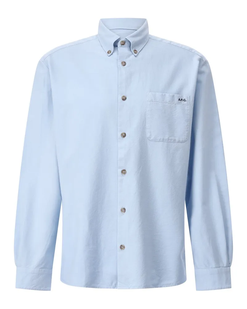 A.P.C. Oversized Hemd aus Baumwolle Hellblau