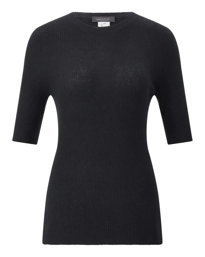 Fabiana Filippi Geripptes Shirt aus Strick Schwarz