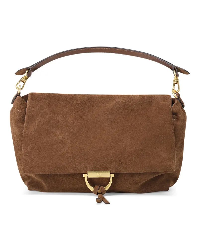 Abro Schultertasche Temi aus Veloursleder Braun