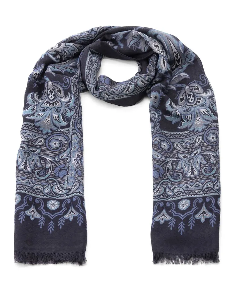 Etro Schal mit Paisley-Muster Dunkelblau