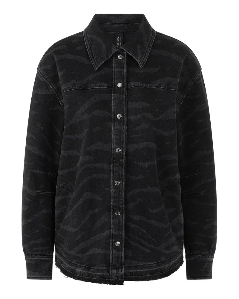 Marc Cain Denim Bluse mit Animalprint Dunkelgrau