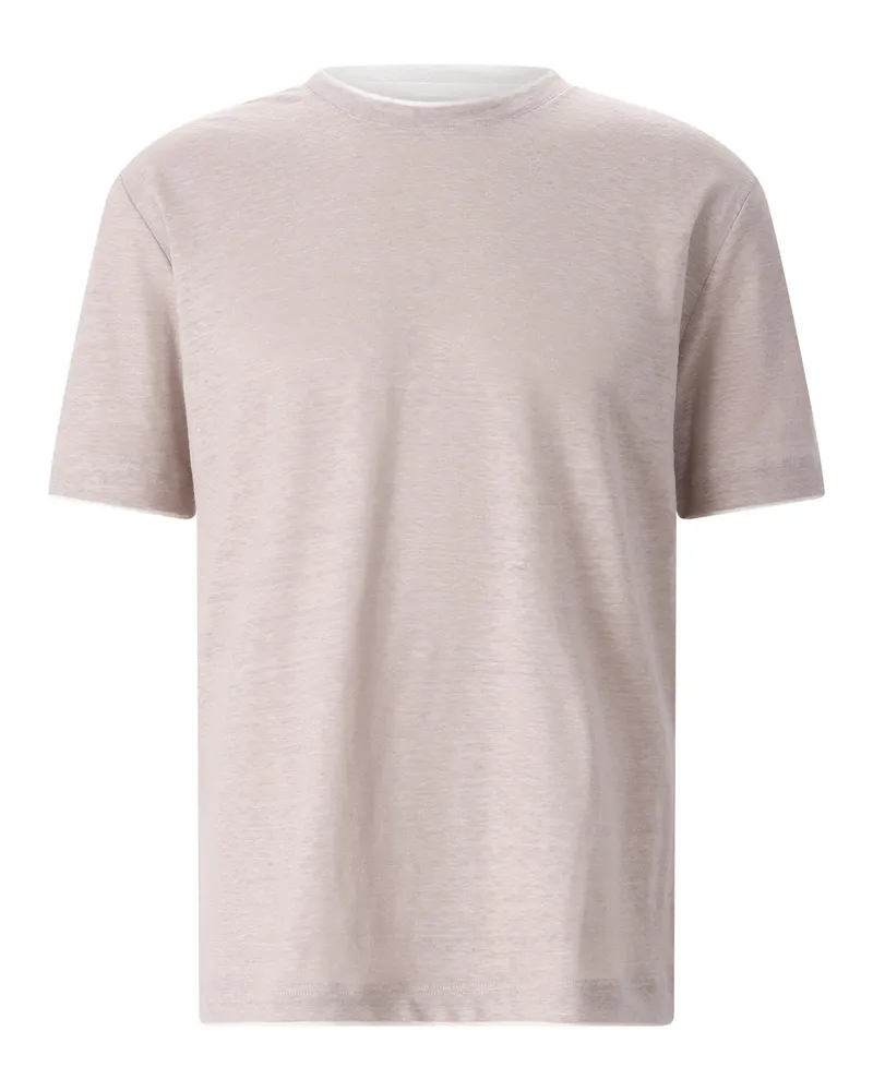 Eleventy T-Shirt aus Leinen Rosa