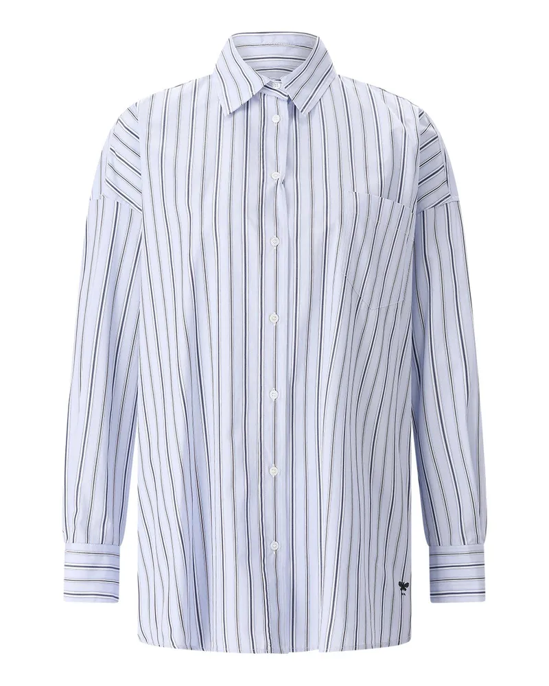 Max Mara Gestreifte Hemdbluse aus Baumwolle Blau