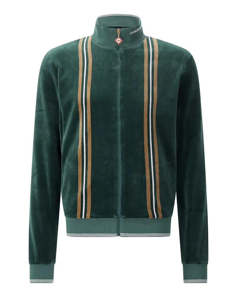 Casablanca Paris Sweatjacke aus Baumwoll-Mix Grün