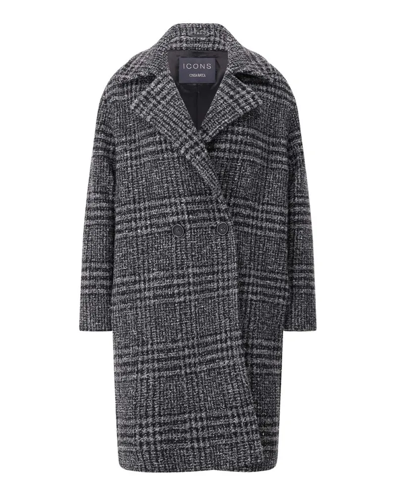 Cinzia Rocca Mantel aus Woll-Mix Dunkelgrau