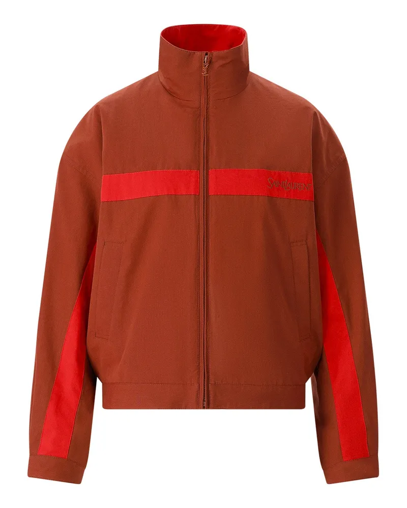 Saint Laurent Leichte Jacke mit Stehkragen Braun