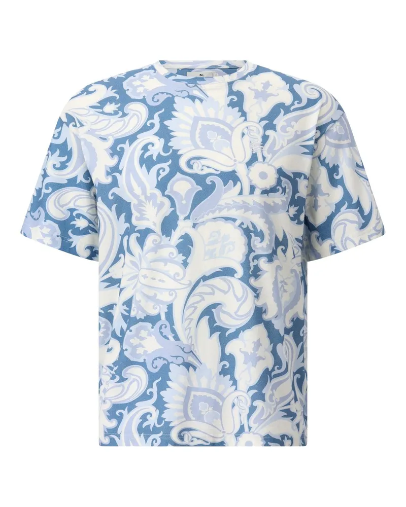 Etro T-Shirt mit Paisley-Muster Hellblau