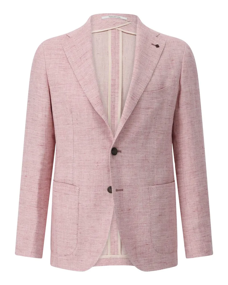 Tagliatore Slim-Fit Sakko mit Leinen Rosa