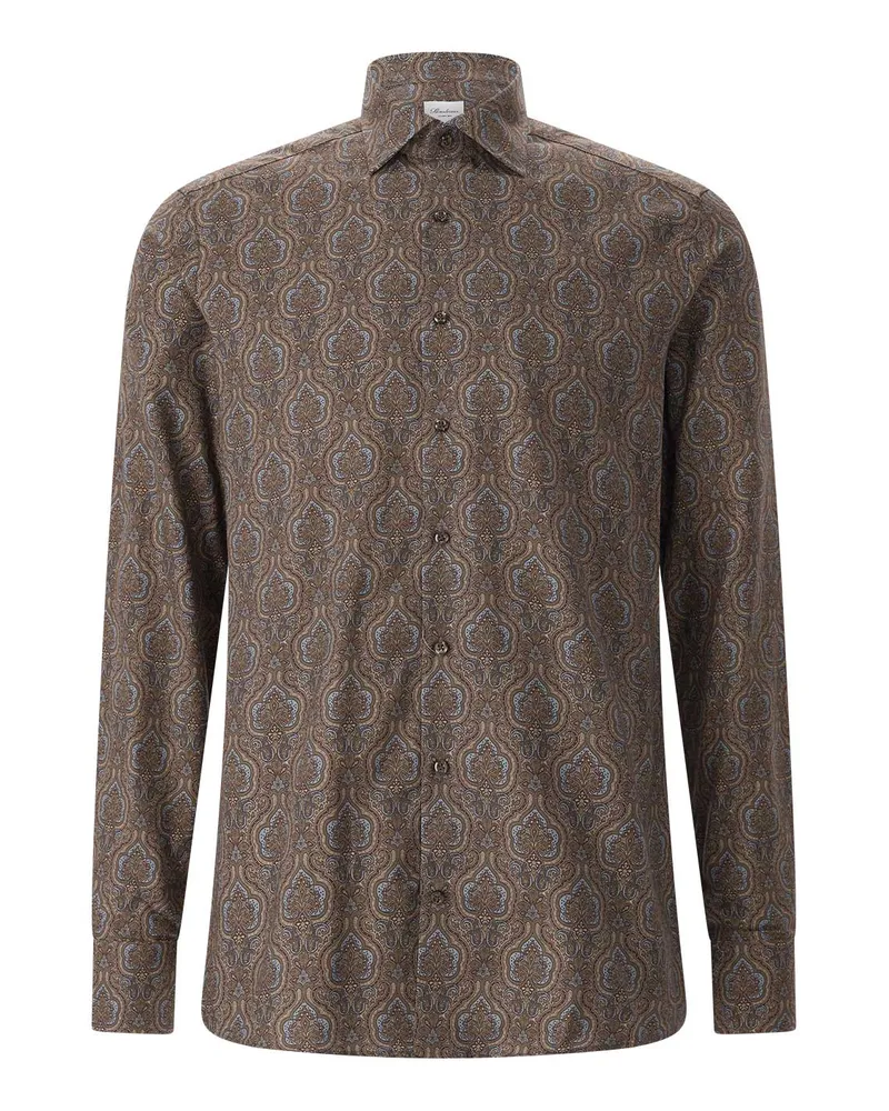 Stenströms Slim-Fit Hemd aus Baumwolle Hellbraun