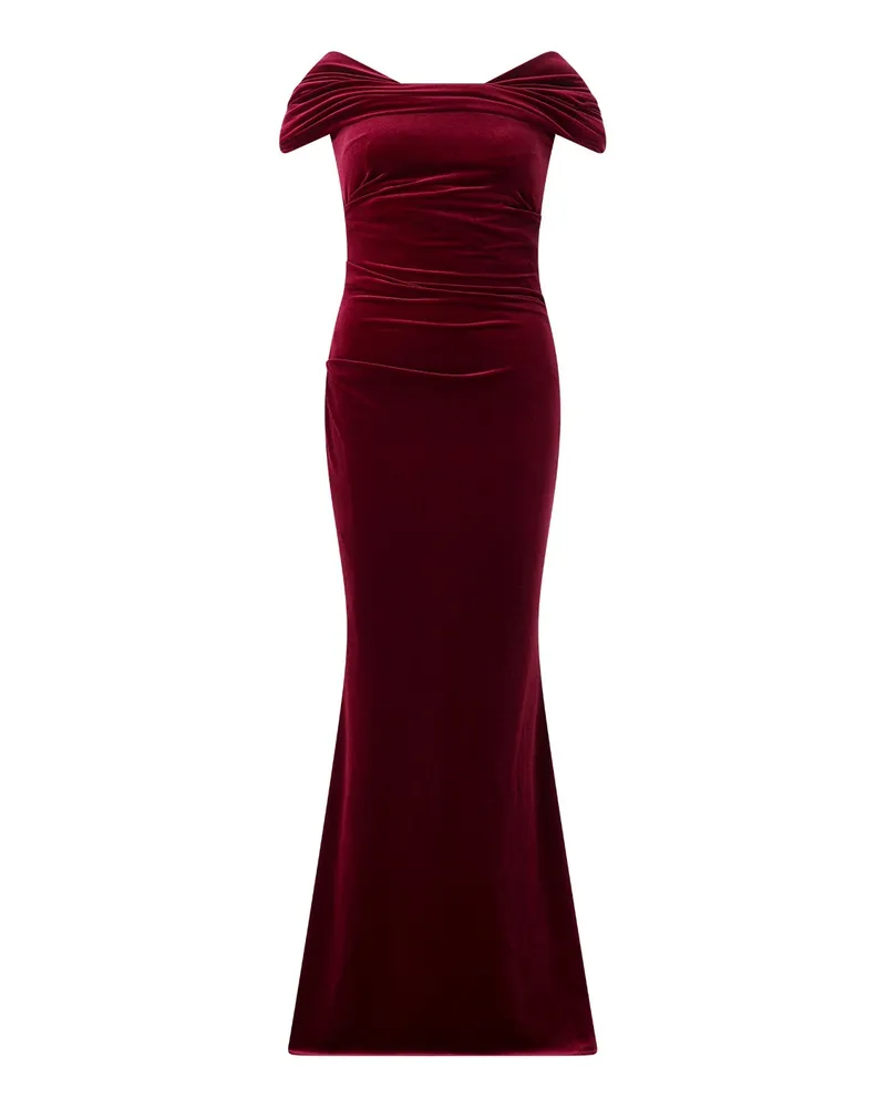 Talbot Runhof Abendkleid aus Samt Rot