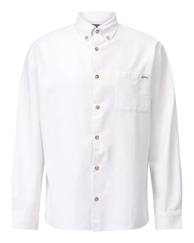 A.P.C. Oversized Hemd aus Baumwolle Weiß