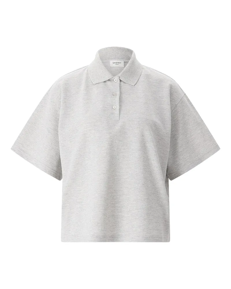 Saint Laurent Poloshirt mit Logo Grau