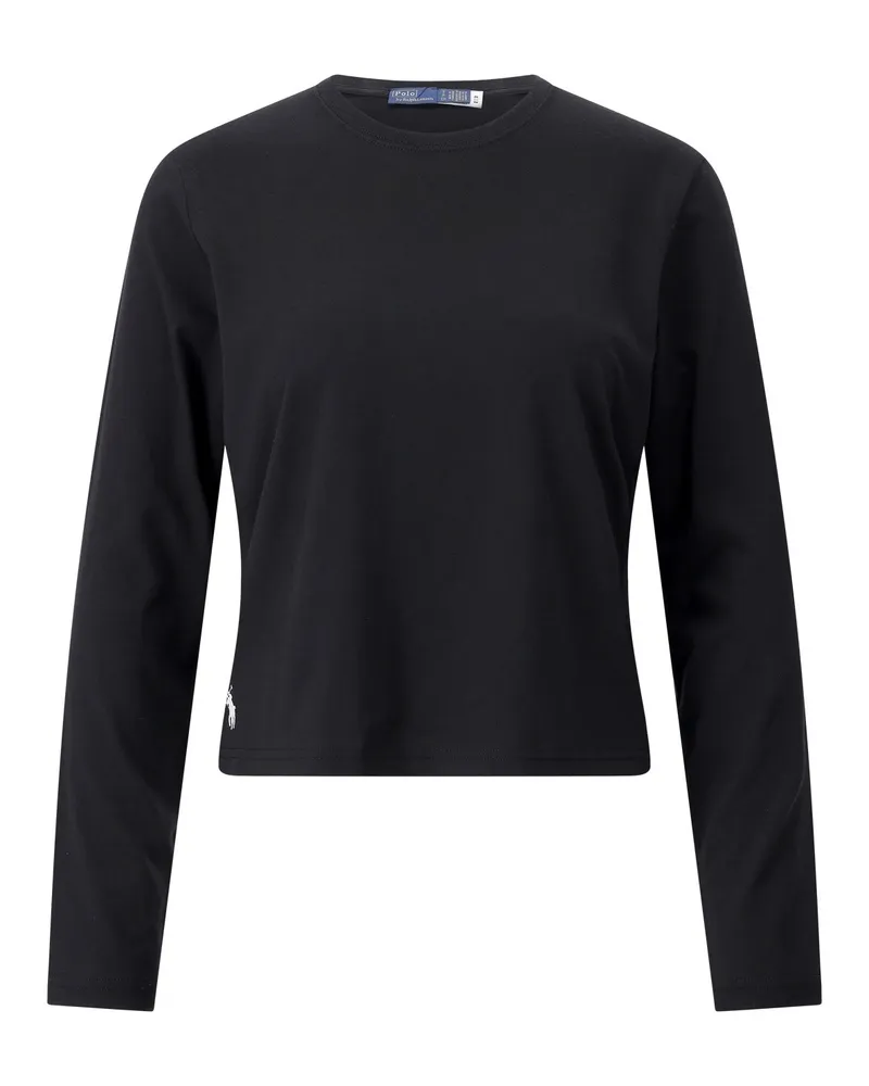 Ralph Lauren Langarmshirt aus Baumwoll-Mix Schwarz