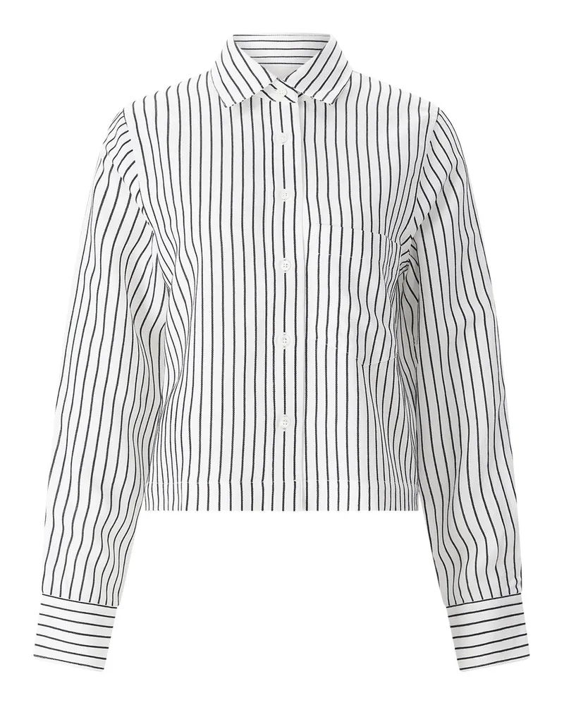 Closed Cropped Hemdbluse Weiß