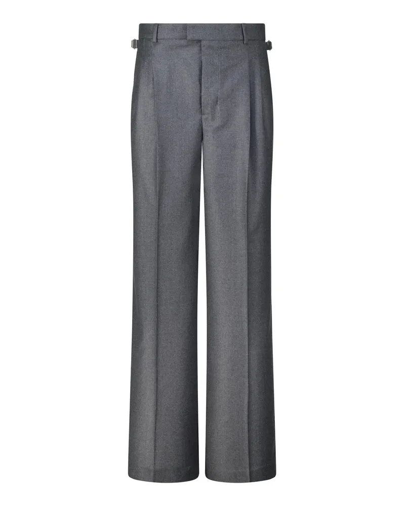 AMI Paris Weite Stoffhose aus Schurwolle Dunkelgrau