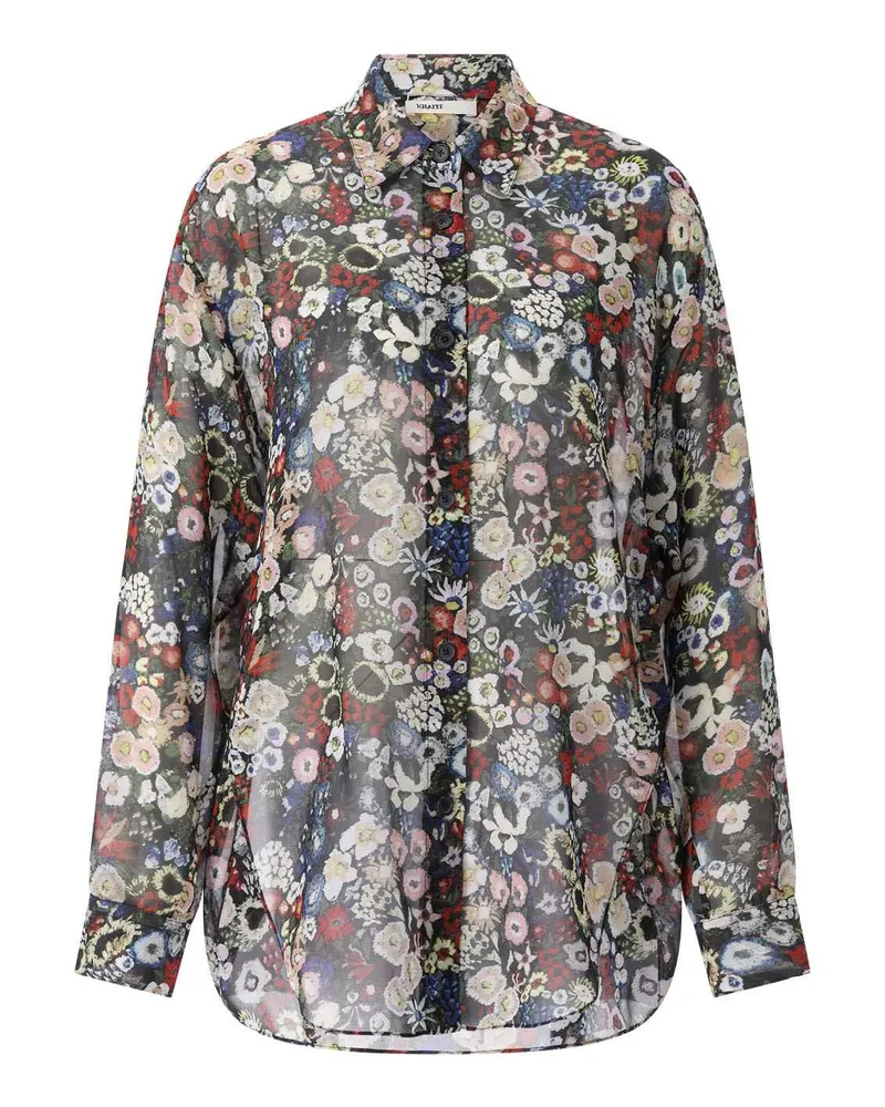 KHAITE Bluse Goya mit Blumenprint Schwarz