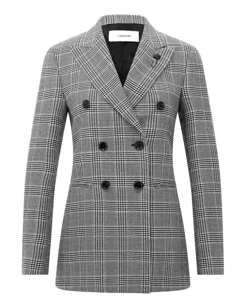 LARDINI Karierter Blazer aus Wolle Schwarz