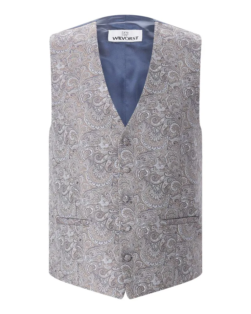 Wilvorst Weste mit Paisley-Muster Beige