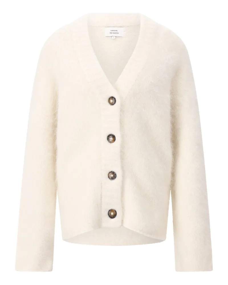 LOULOU Strickjacke Lynn aus Alpaka-Mix Creme
