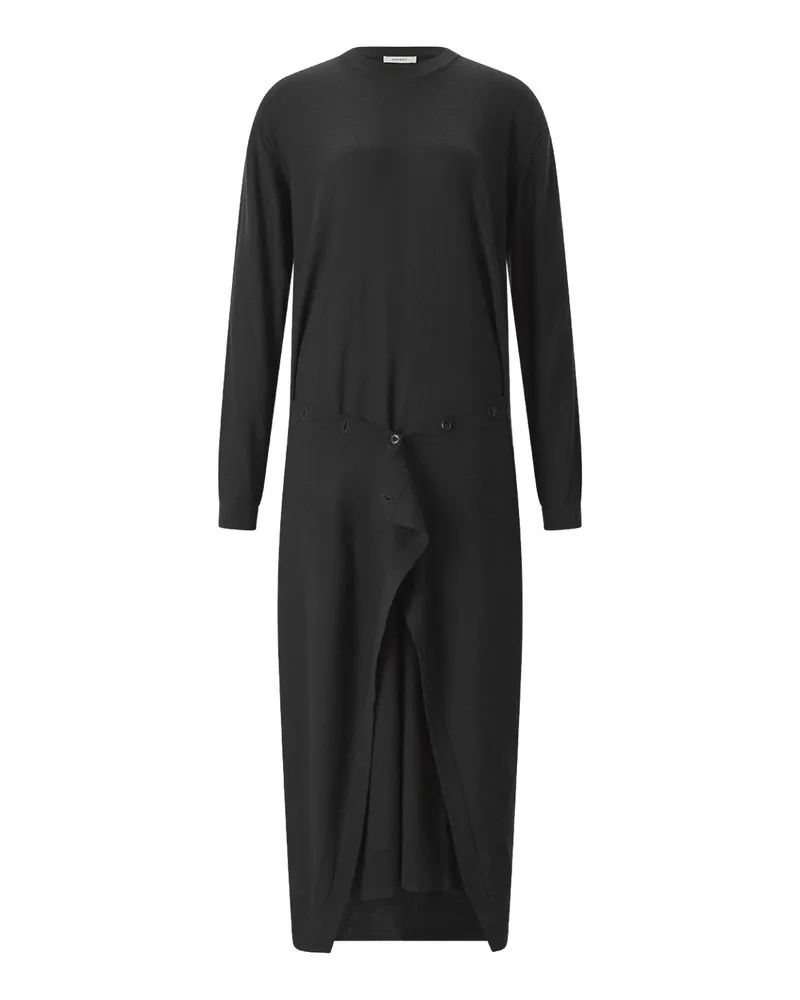 Christophe Lemaire Midikleid aus Merinowolle-Mix Schwarz
