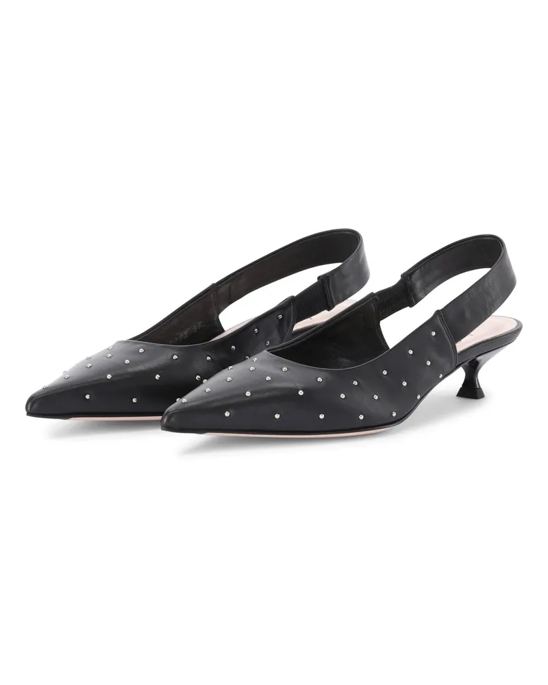 Attilio Giusti Leombruni Sling-Back mit Nieten Schwarz