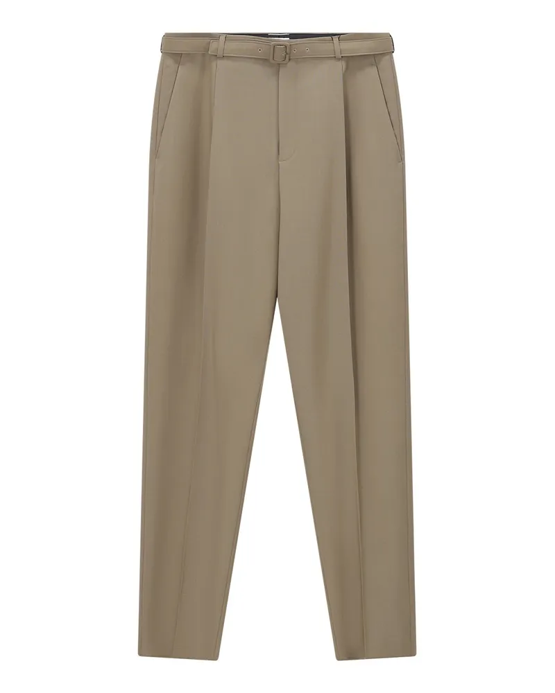 Saint Laurent Slim-Fit Hose aus Wolle & Mohair Beige