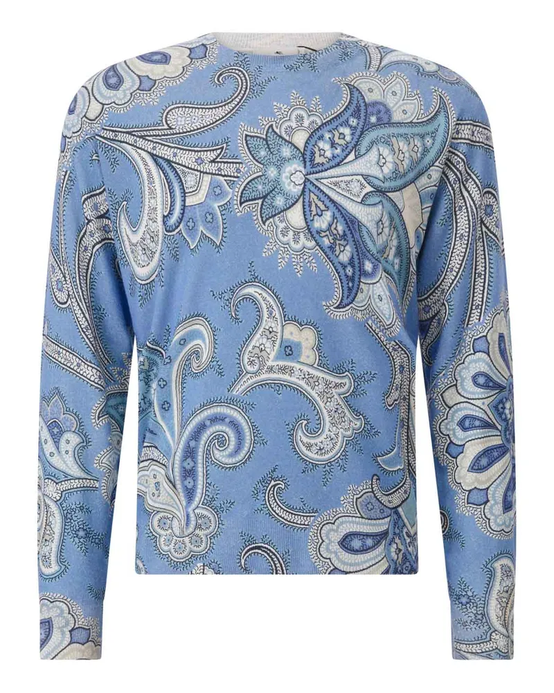 Etro Leichter Pullover mit Paisley-Muster Blau