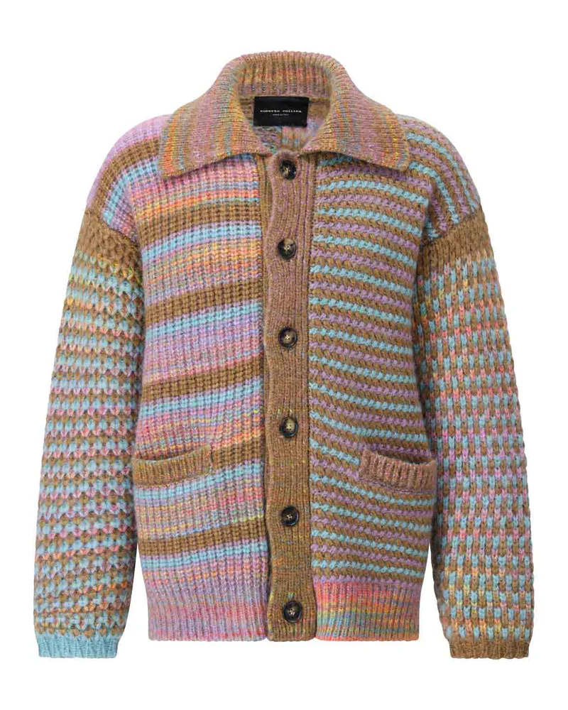 Roberto Collina Strickjacke aus Alpaka-Woll-Mix Multicolor