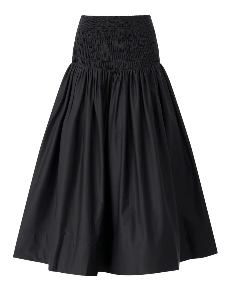 Self-Portrait Maxirock mit gesmoktem Bund Schwarz