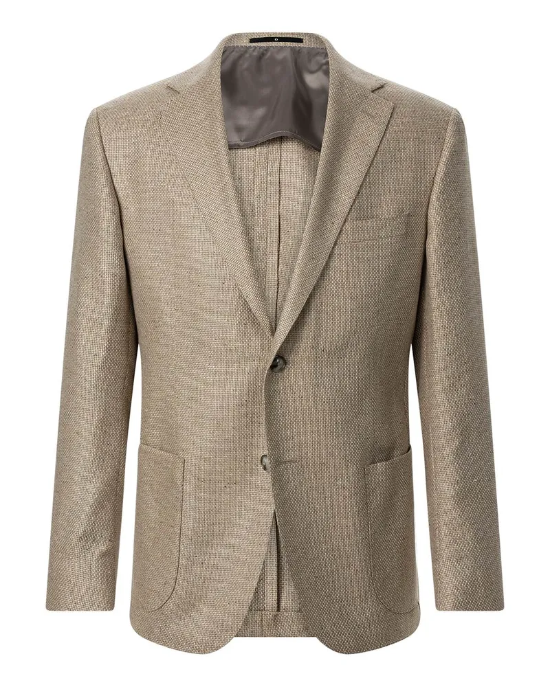 Dressler Sakko aus Seide und Wolle Hellbraun