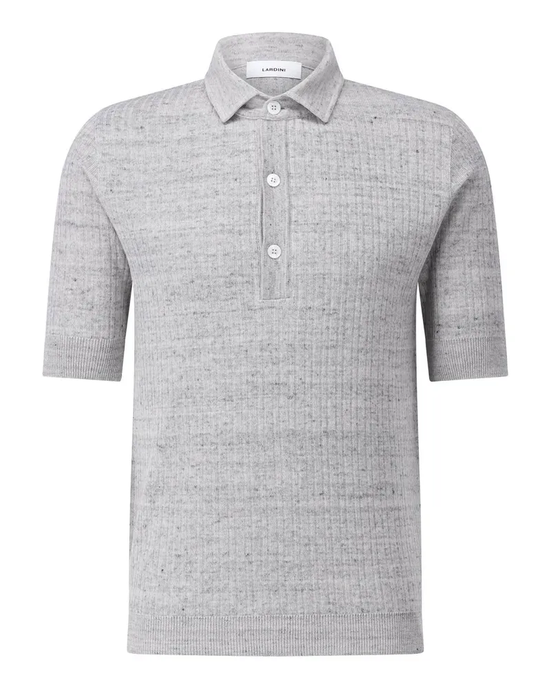 LARDINI Poloshirt aus Leinenmix Hellgrau