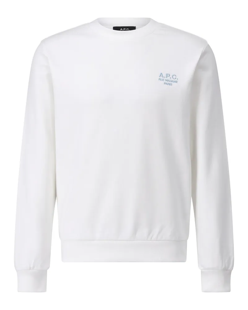 A.P.C. Crew Neck Sweater mit Logo Weiß
