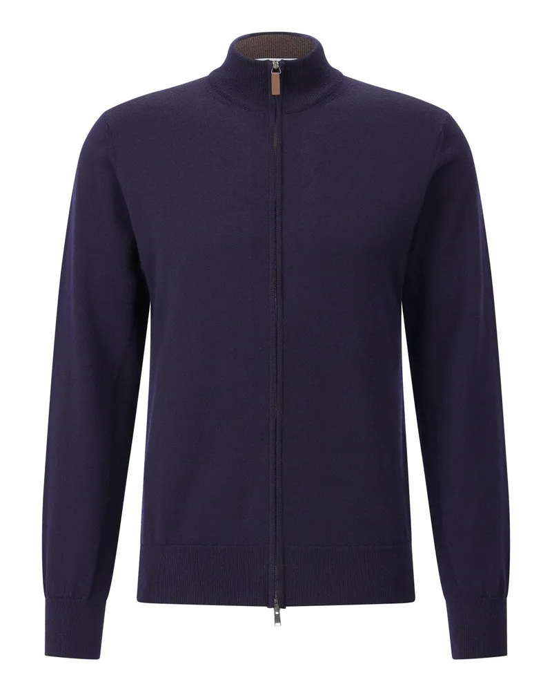 Eton Strickjacke aus Merinowolle Navy
