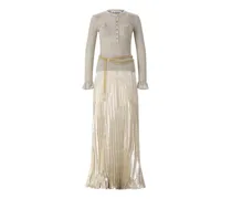 Maxikleid im Material-Mix