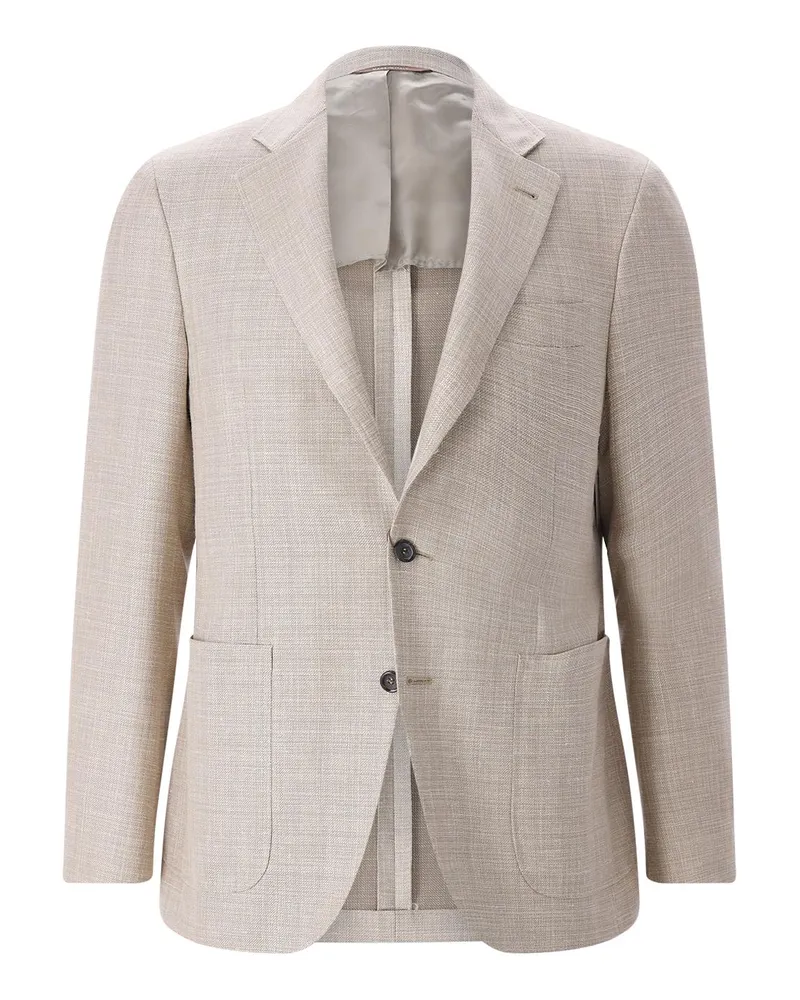 Canali Sakko Kei aus Wollmix Hellbraun